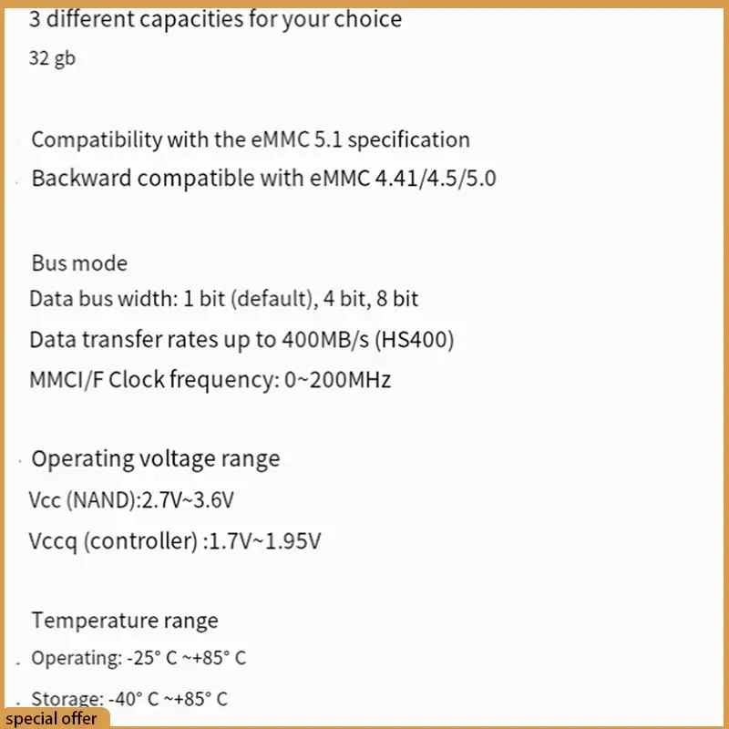 Modulo EMMC A68Z Modulo EMMC da 32 GB Modulo PCB per scheda ad alte prestazioni Orange PI 5 da 32 GB con velocità di lettura e scrittura veloci Sviluppo