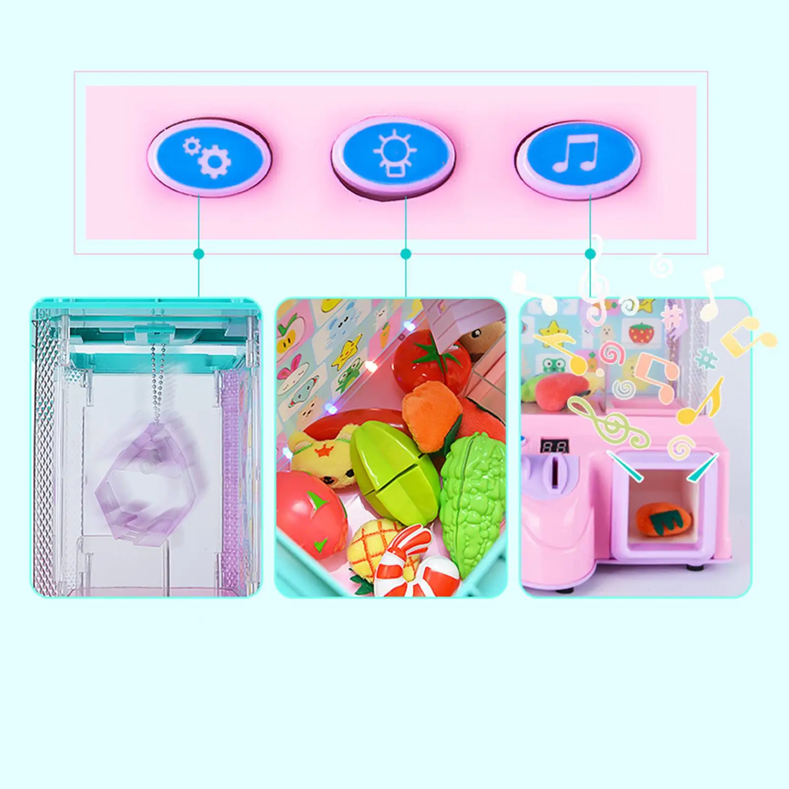 

Arcade Claw Machine Electronics Doll Machine Vending Crane Granber Catcher Toy Playset Box with Lightweight And Healthy Gifts