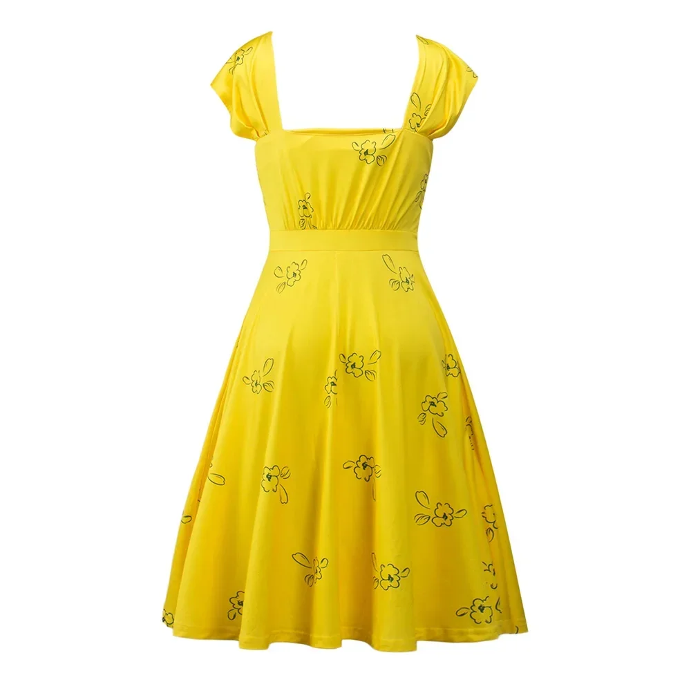 Amarelo elegante senhoras beleza feminino vestidos de festa longos estilo verão vestidos femininos trajes