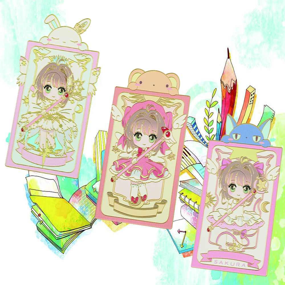 Card Captor Sakura metal bookmarks, reading accessories for anime enthusiasts, bookmark gifts, learning stationery