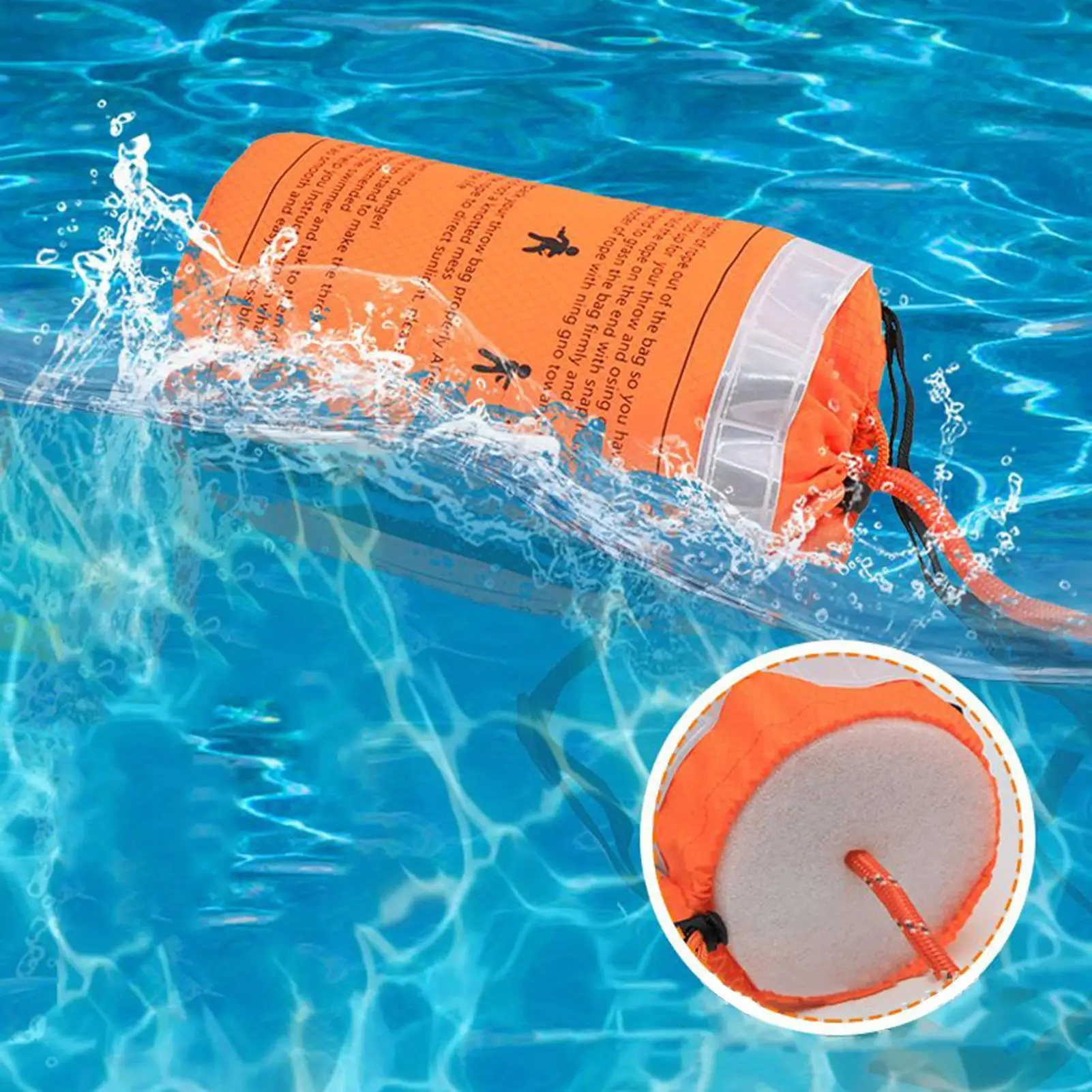 1set 15m Boat Floating Rescue Throw Bag Kit Life Saving Line with for Dinghy Marine Boat Yacht Sailing Buoyant Throwable Rope