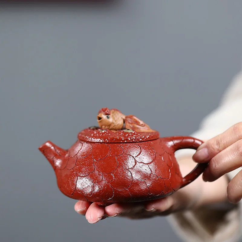 Ciphertext Private Surface Single Goods Yixing Handmade Dahongpao Tea Opportunity Knocks Stone Ladle Purple Clay Pot