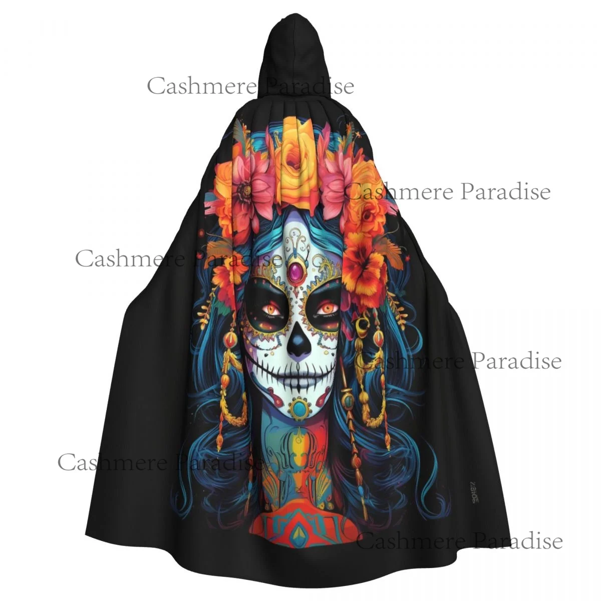 قناع مكسيكي للكبار عباءة بغطاء للرأس من القرون الوسطى زي ساحرة ويكا قزم بوريم كرنفال #2