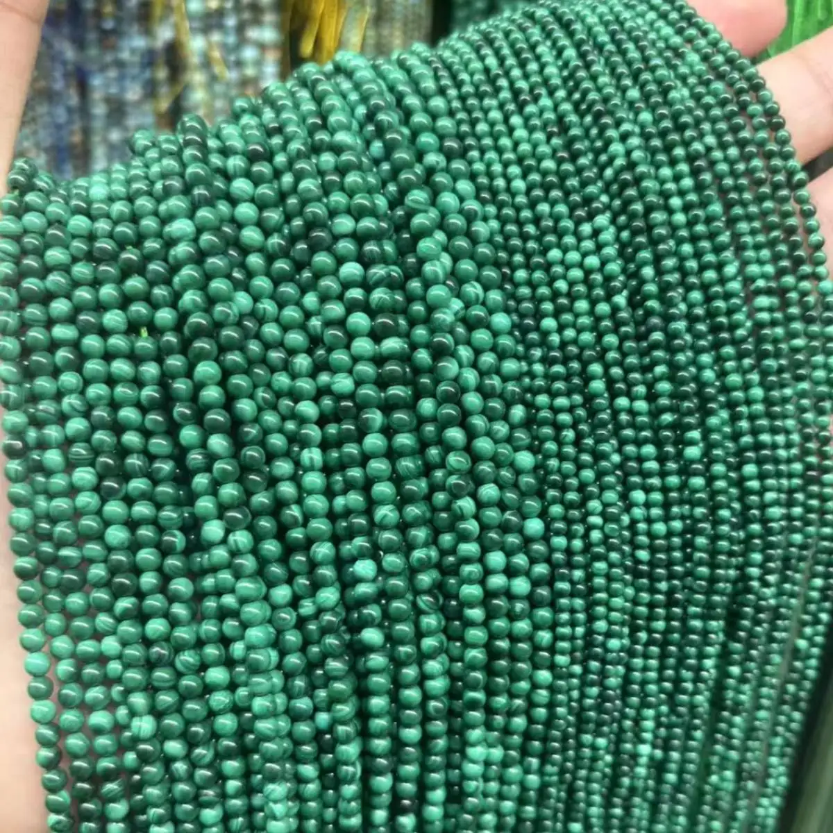100% Natural Stone Beads Green Malachite Gem Stone Round Loose Beads 2 3mm For Bracelets Necklace Jewelry Making