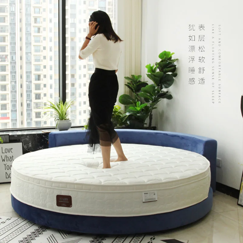 Theme hotel round mattress Simmons diameter 2.2 meters, bed cushion folding round bed spring hotel custom mat