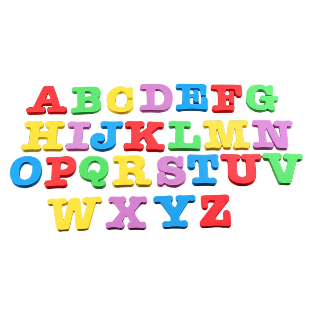 

26 Magnetic English Letters Fridge Stickers Safe Kids Early Education Toys Premium EVA Washable Cartoon Pattern Learning Aids