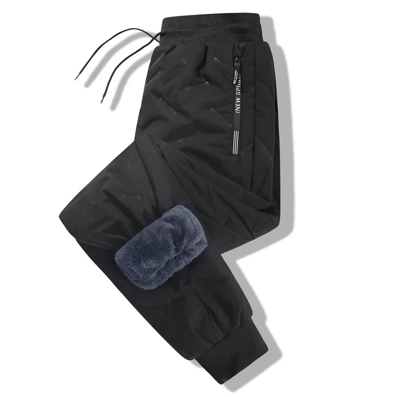 Motorcycle Riding long Cotton Pants Silver Fox Velvet New Cotton Pants Men Wear Velvet Thickened Outdoor Warm Cotton Pants