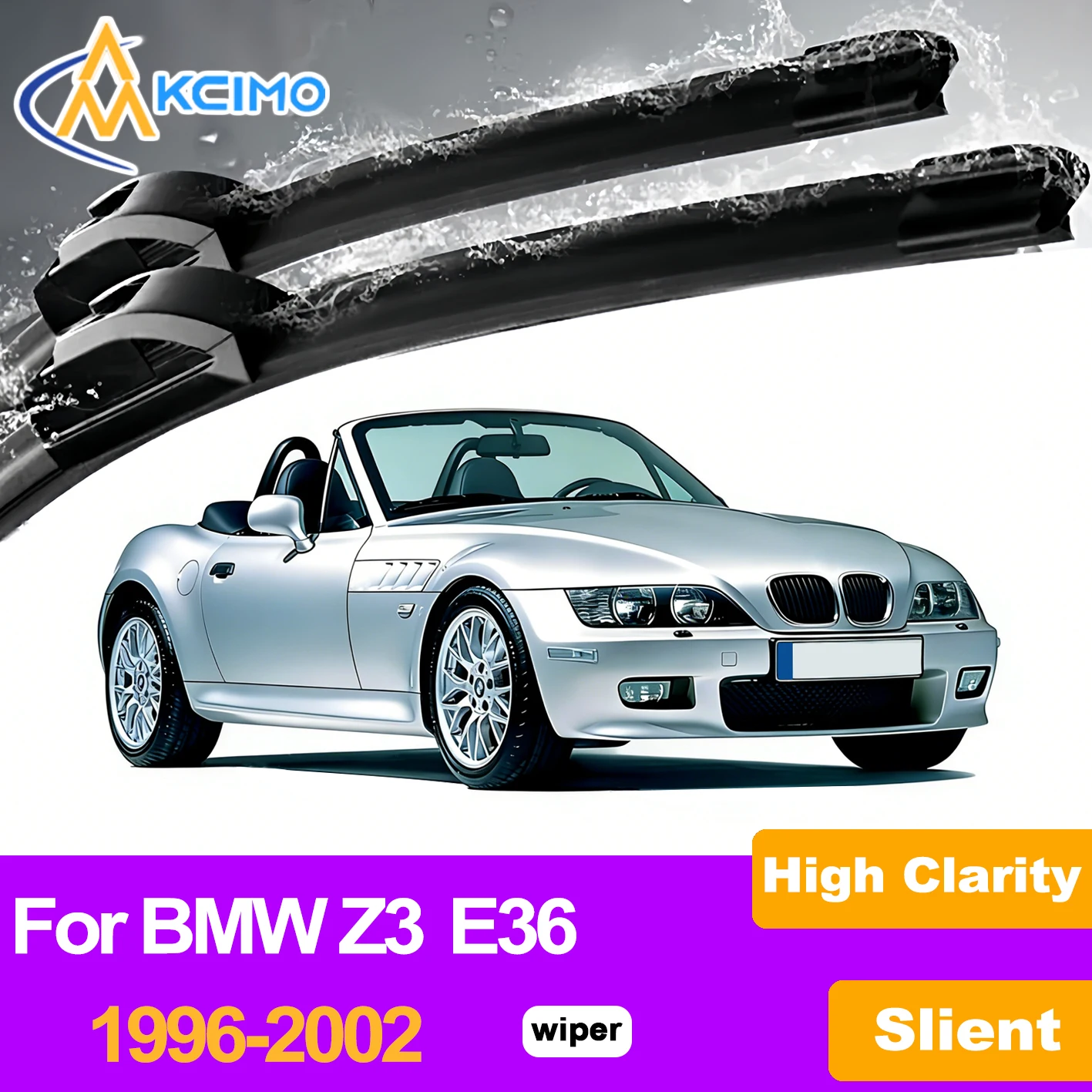 

KCIMO 2PCS Front Windshield Wiper Blades For BMW Z3 E36 1996-2002, Made of High Quality Rubber for Smooth Gliding