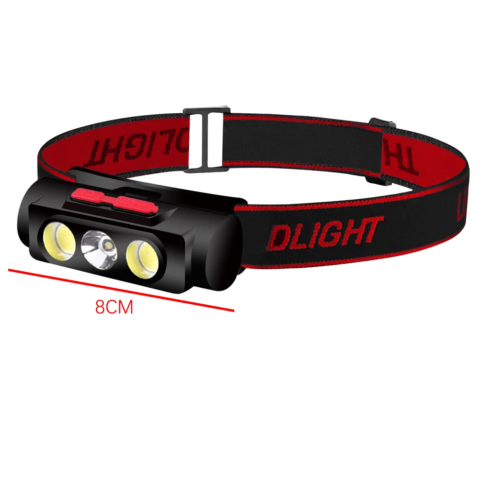 MINI Type-C USB White Red LED 18650 Hunting Portable headlight Fishing 6 Modes Torch head lamp Headlamp Flash light head