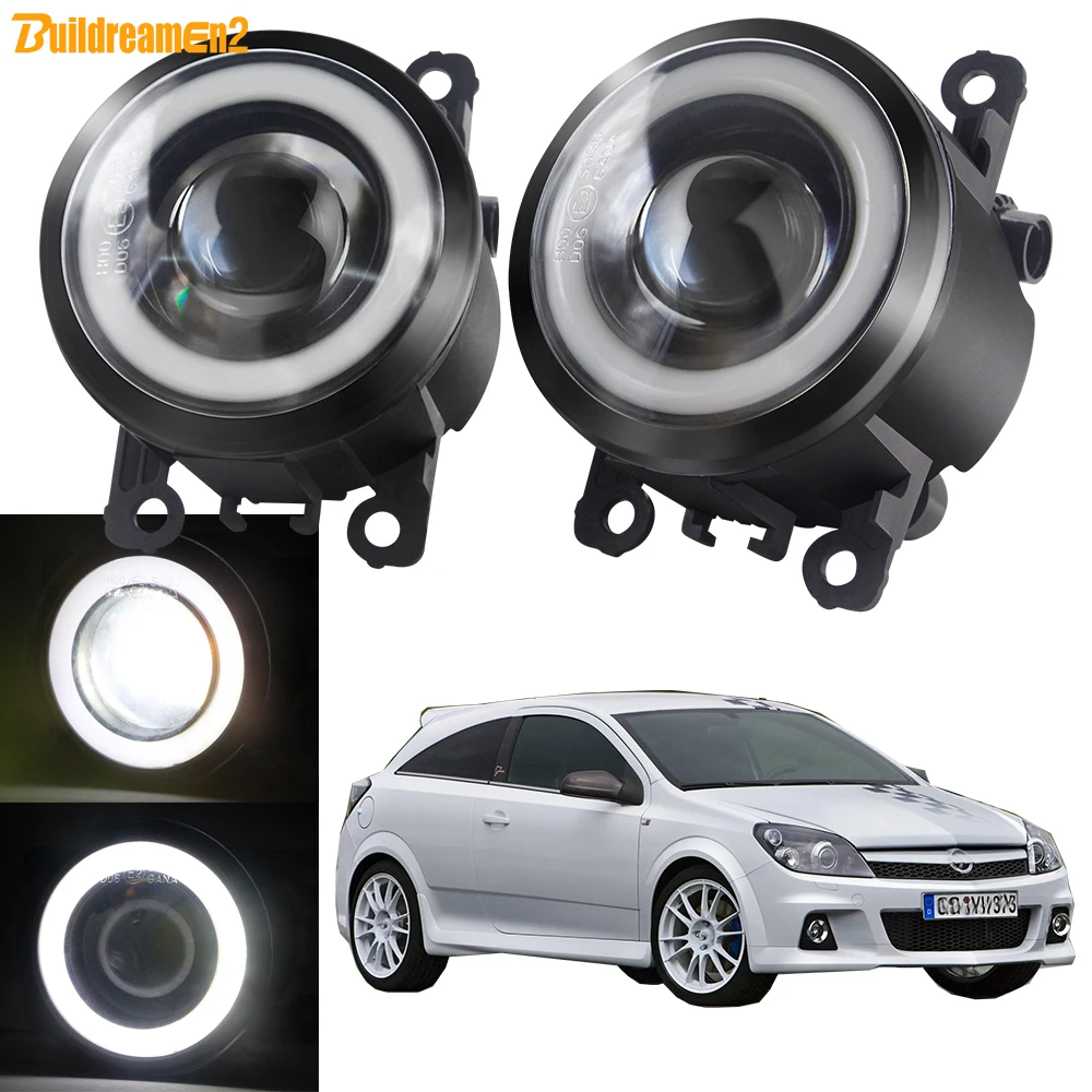 2 Pieces Angel Eye Fog Light DRL For Opel Astra G H 1998-2010 30W Car LED Lens COB Fog Daytime Running Lamp H11 Accessories