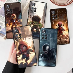 Marvel Cartoon Hero For Xiaomi Redmi Note 12 12S Turbo 11 11T 11S 10 10S 9 8 8T 7 Pro Plus 5G Black Phone Case Cover