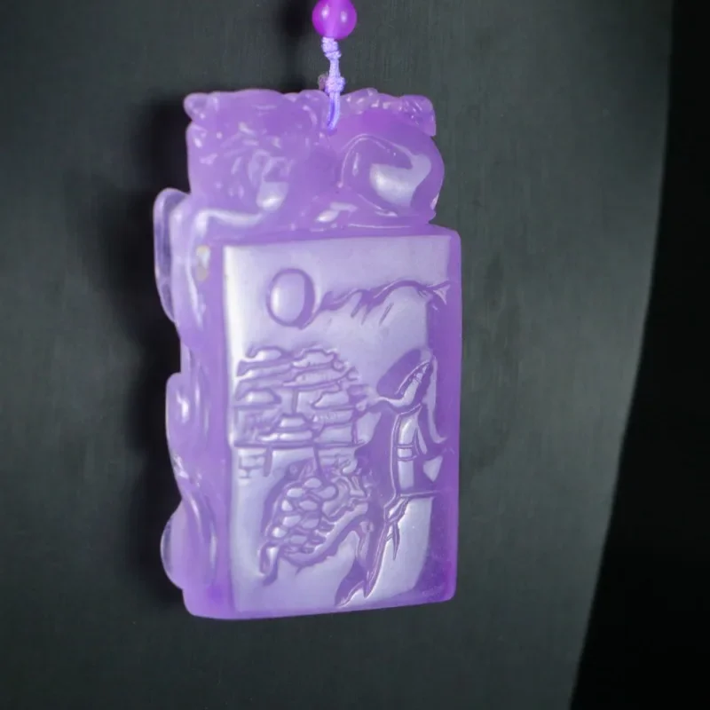

Natural High-ice Quartzite Jade Landscape Brand Pendant, Unisex Pendant Necklace