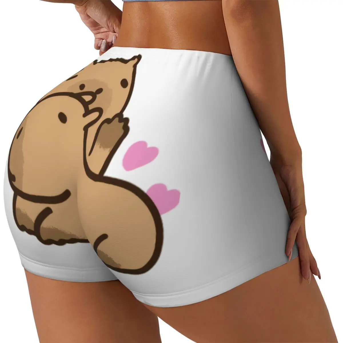 Custom Cartoon Animal Pets Capybara Workout Shorts Women Gym Volleyball Running Yoga Shorts