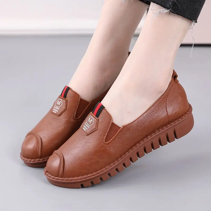 Mocasines Classic Women Flat Shoes Woman Soft Casual Shoes Genuine Leather Flats Ladies Shoes Non slip Female Casual  Flat Shoe