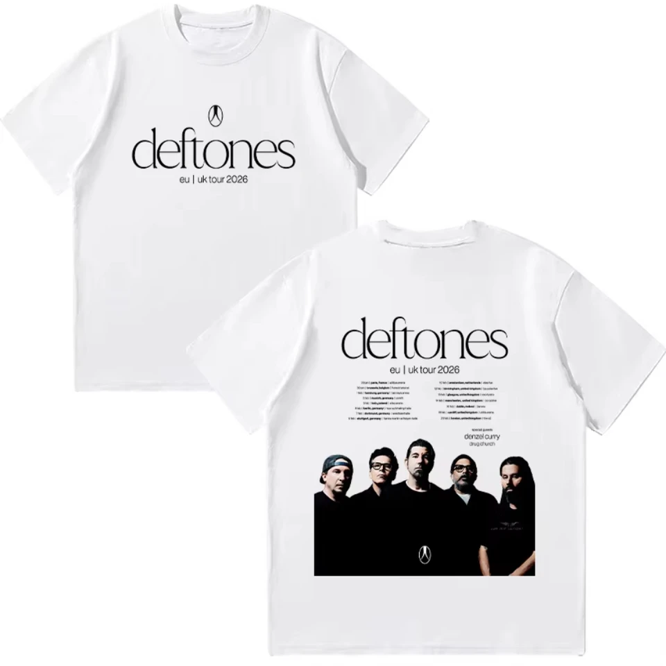 Deftones EU UK Tour 2026 T-shirts Deftones Rock Band Metal Casual