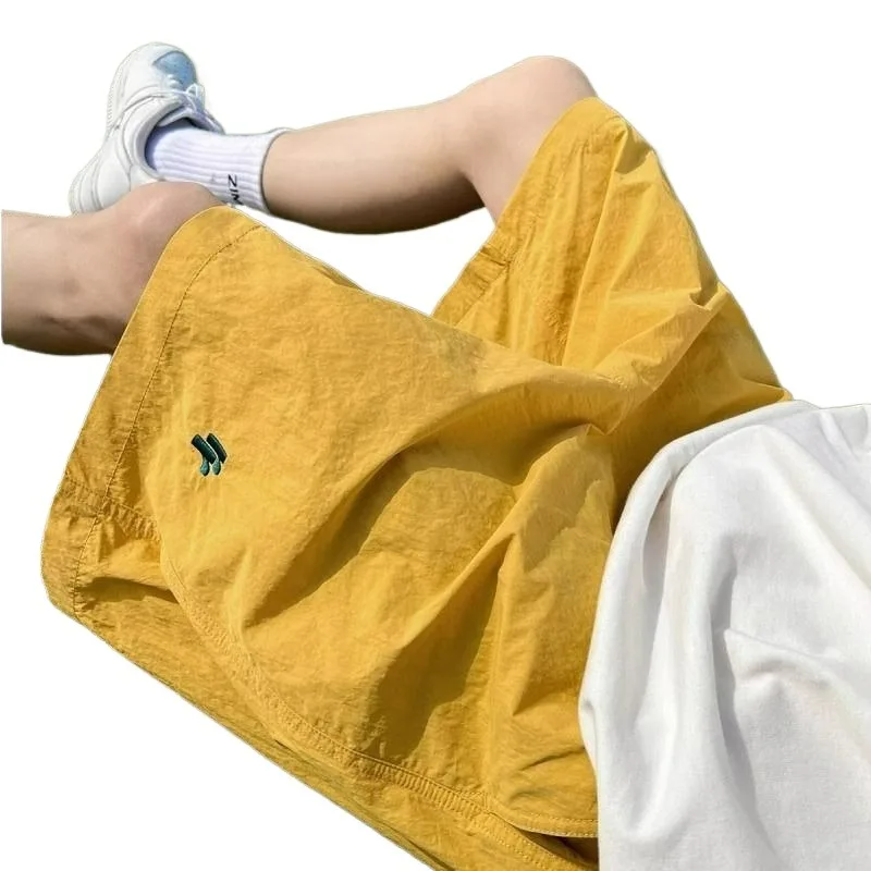 

Qui Dry Breathable Summer Outdoor Sports orts Men's Casual Loose Teenage Couple Beach Five-Quarter Length Pants