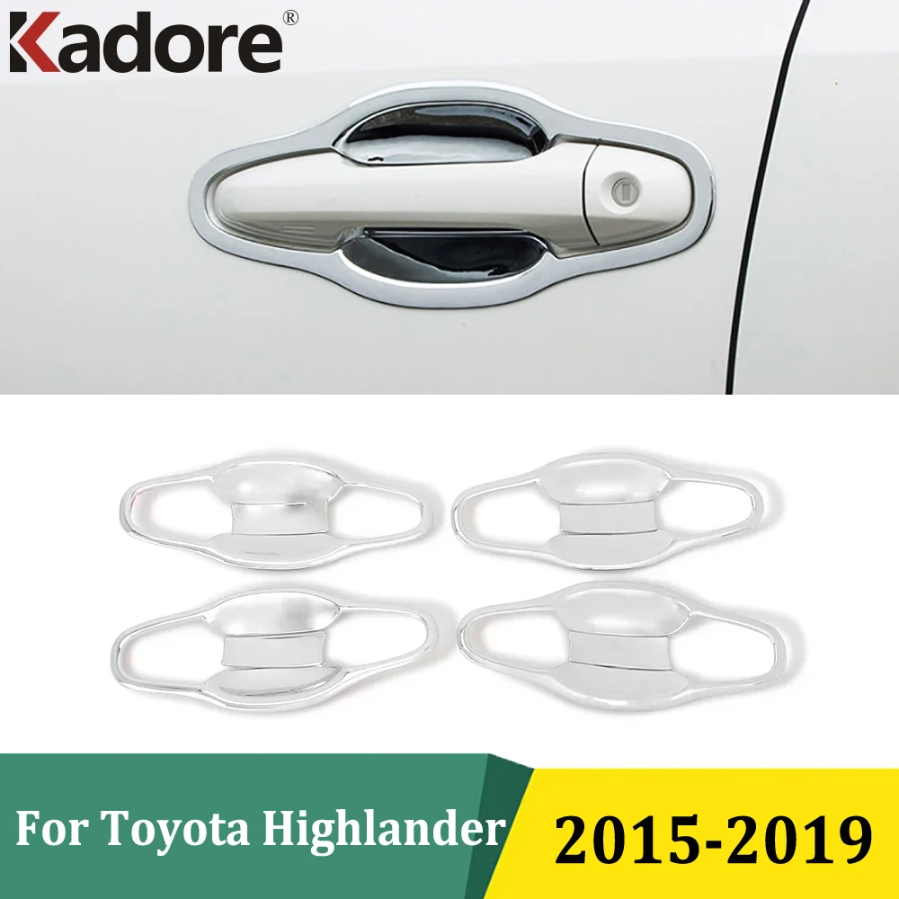 

Для Toyota Highlander 2015 2016 2017 2018 2019 хромированная боковая дверная ручка чаша крышка отделка наклейка аксессуары для стайлинга автомобилей