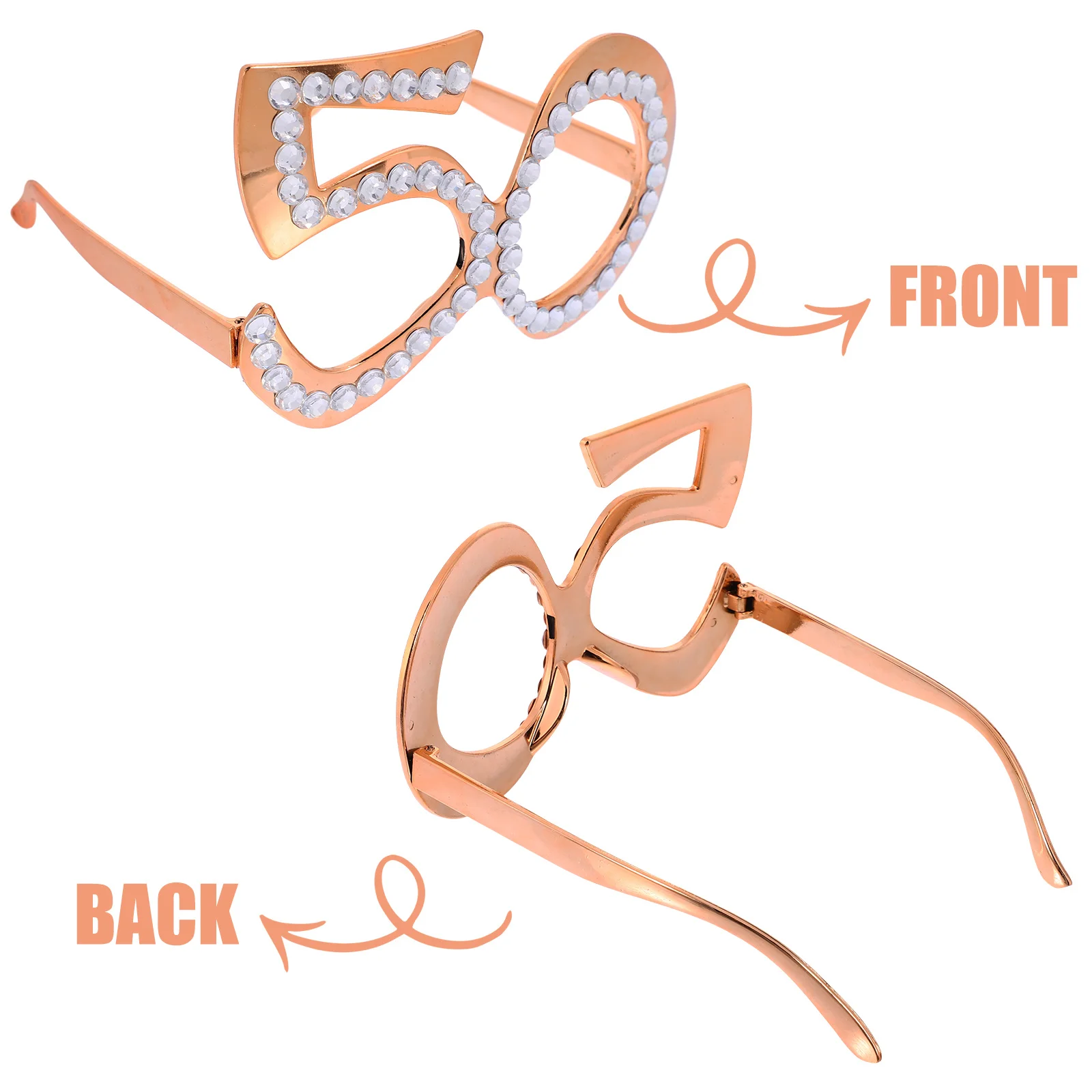 

50Th Birthday Digital Glasses Lightweight Rhinestone Number Glasses Photo Prop Party Eyewear Decorative Anniversary