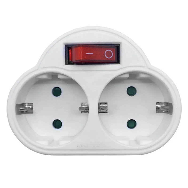 A10Z-EU Standard Multiple Plug 250V 16A Double Socket Conversion Socket with Outlet Switch Plug Power Adapter Socket EU