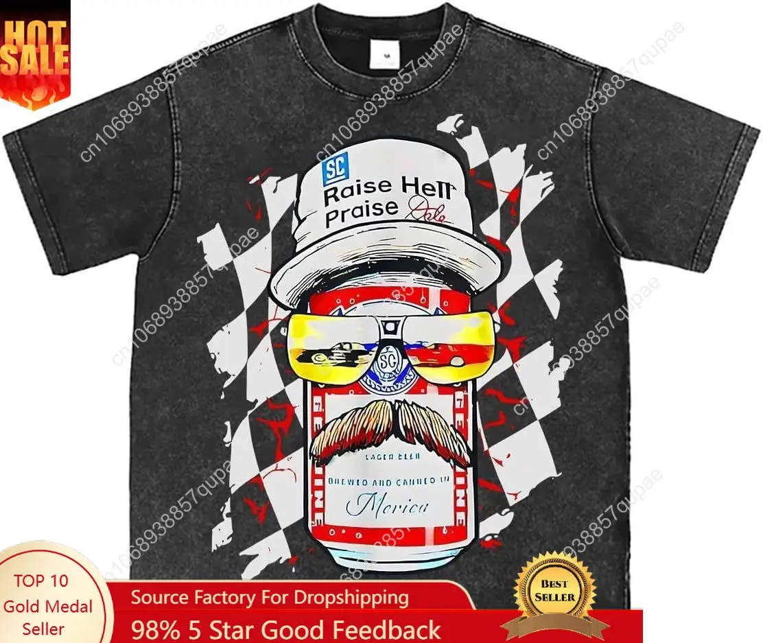 

Bellelement Raise Hell Praise Dale 90s Racing Vintage T-Shirt Graphic T Shirt