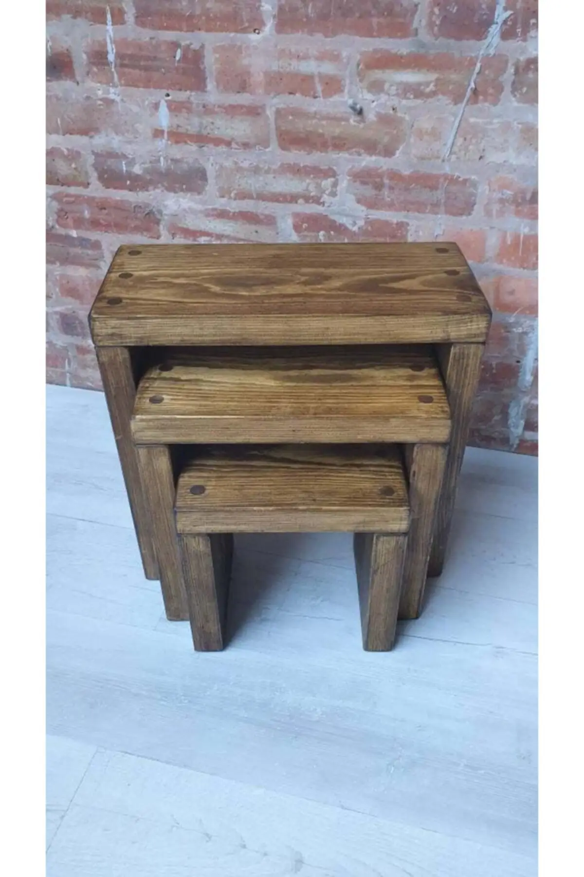 Seite Kaffee Tisch Rustikale Handarbeit Solide Kiefer