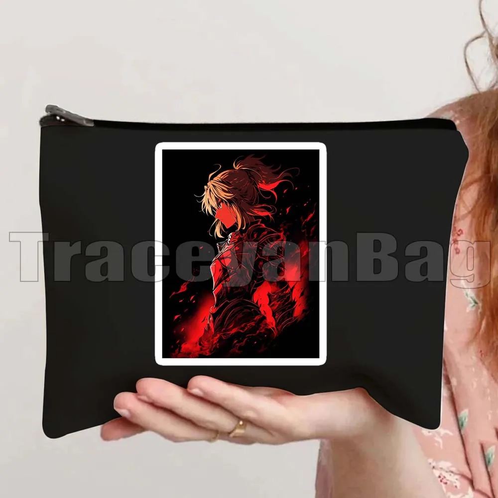 Fate Stay Night Saber Rider Lancer Kirei Berserker Angelica Shirou Anime Cute Gifts Canvas Cosmetic Makeup Bag Pencil Case Pouch