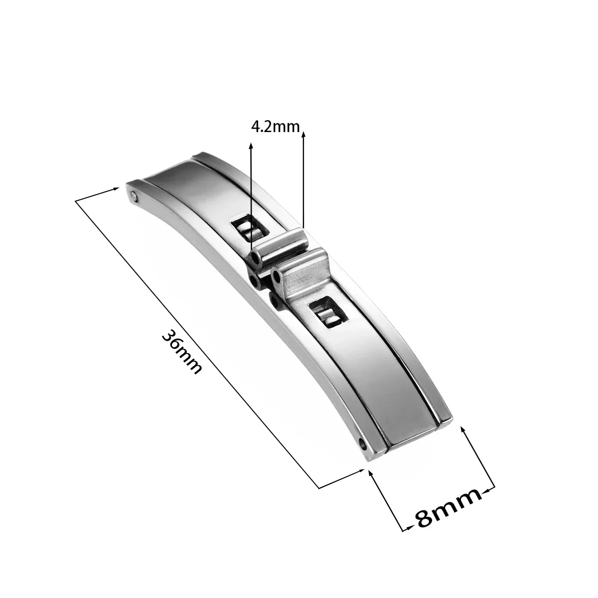Ремешок для часов из нержавеющей стали, пряжка 3 мм, 4 мм, 5 мм, 6 мм, двойная складная застежка-бабочка, ремешок для часов, соединение, аксессуары для часов