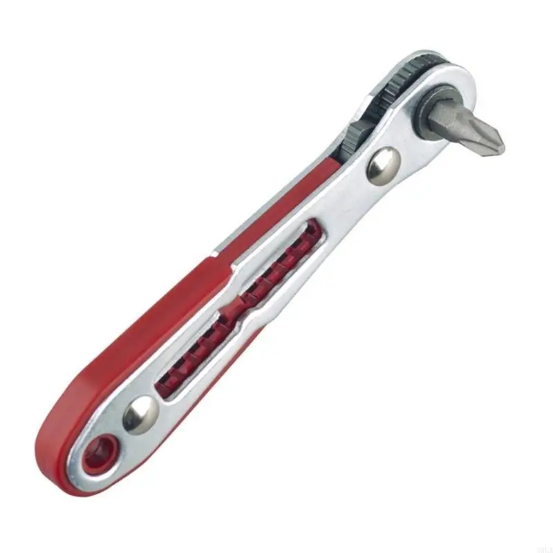 A9LA Portable Bidirectional Mini 90 Derajat Magnetik Ratchet Kunci Kunci Hexagonal Hexagonal Obeng untuk ruang yang ketat dan