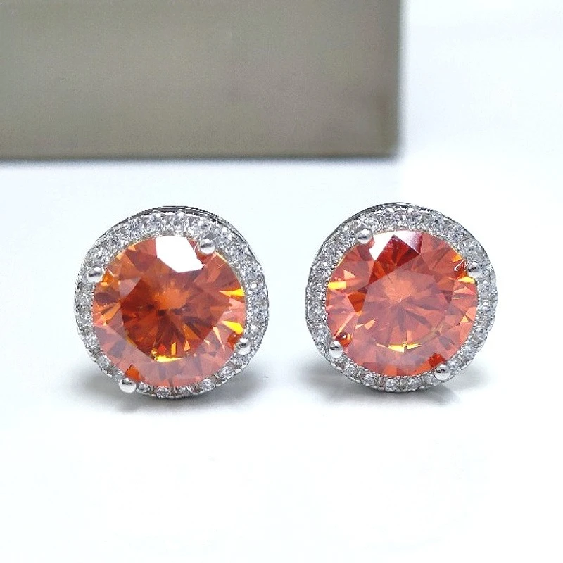 

1 Pair 0.5/1/2/3 Carat Round Synthetic Moissanite Stud Earring, Classic Round Design, Suitable for Daily Wear.