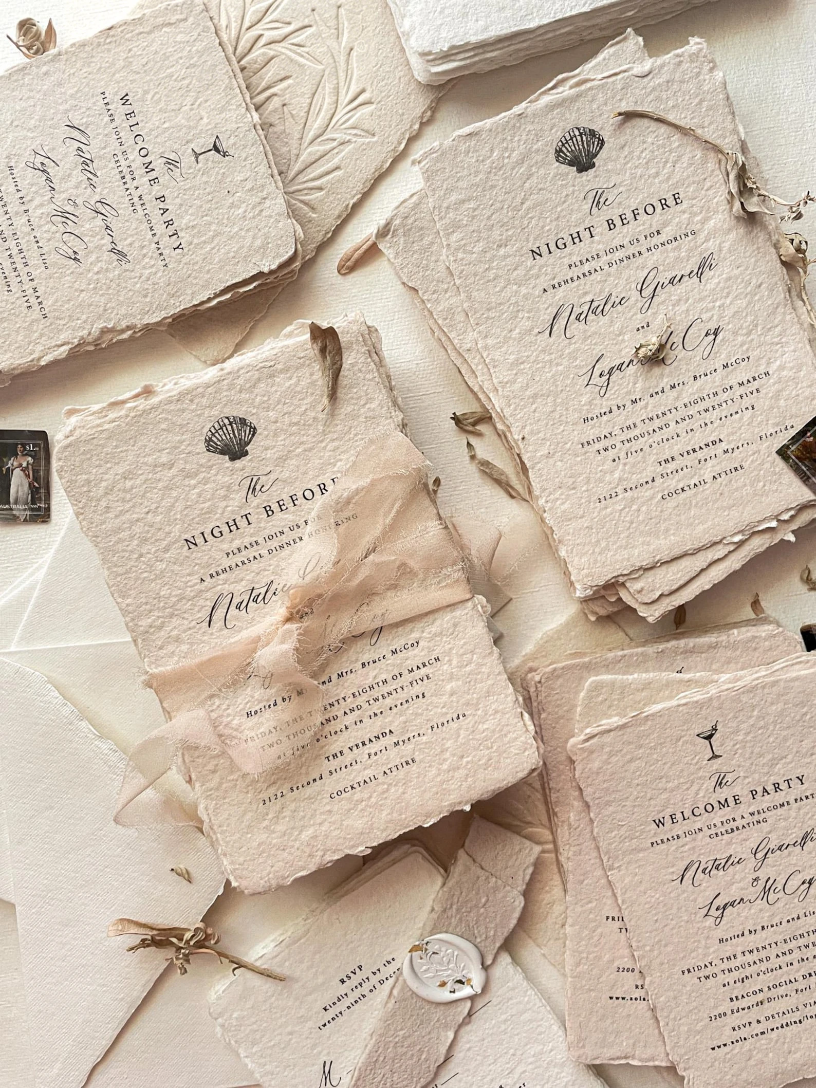 100 pcs Handmade Paper Menus,Wedding Menu with Placecards,Deckled Edge Menu and Name Tag,Personalized Menus