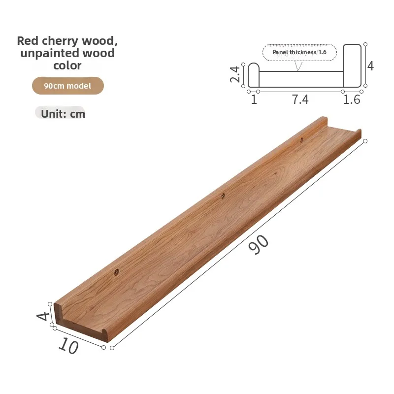 Solid Wood Wall Shelf Natural Finish Floating Holder for Living Room Rustic Bedroom Organizer Rack Handmade Wooden Display Rack