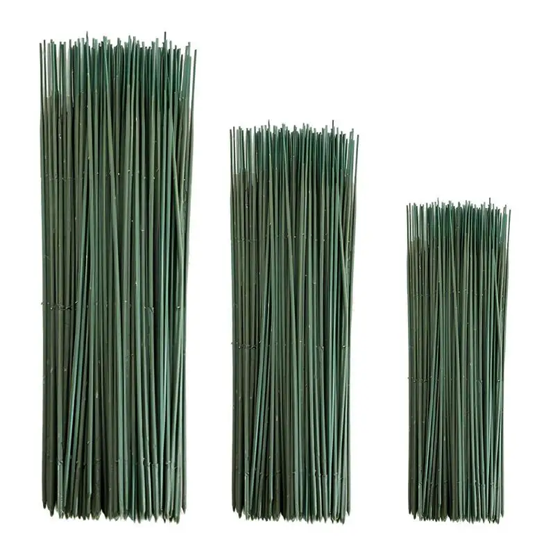 100Pcs 17/25/30cm Artificial Green Flower Stem DIY Floral Material Handmade Wire Stem Accessoies For Wedding Home Decoration