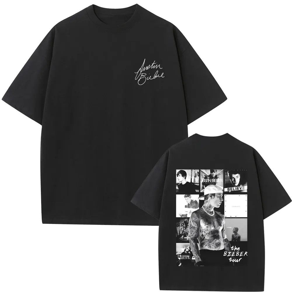

Justin Bieber Music Album Cover Graphic T-shirt Men Women Hip Hop Fashion Oversized T Shirt Casual Cotton Short Sleeve T-shirts