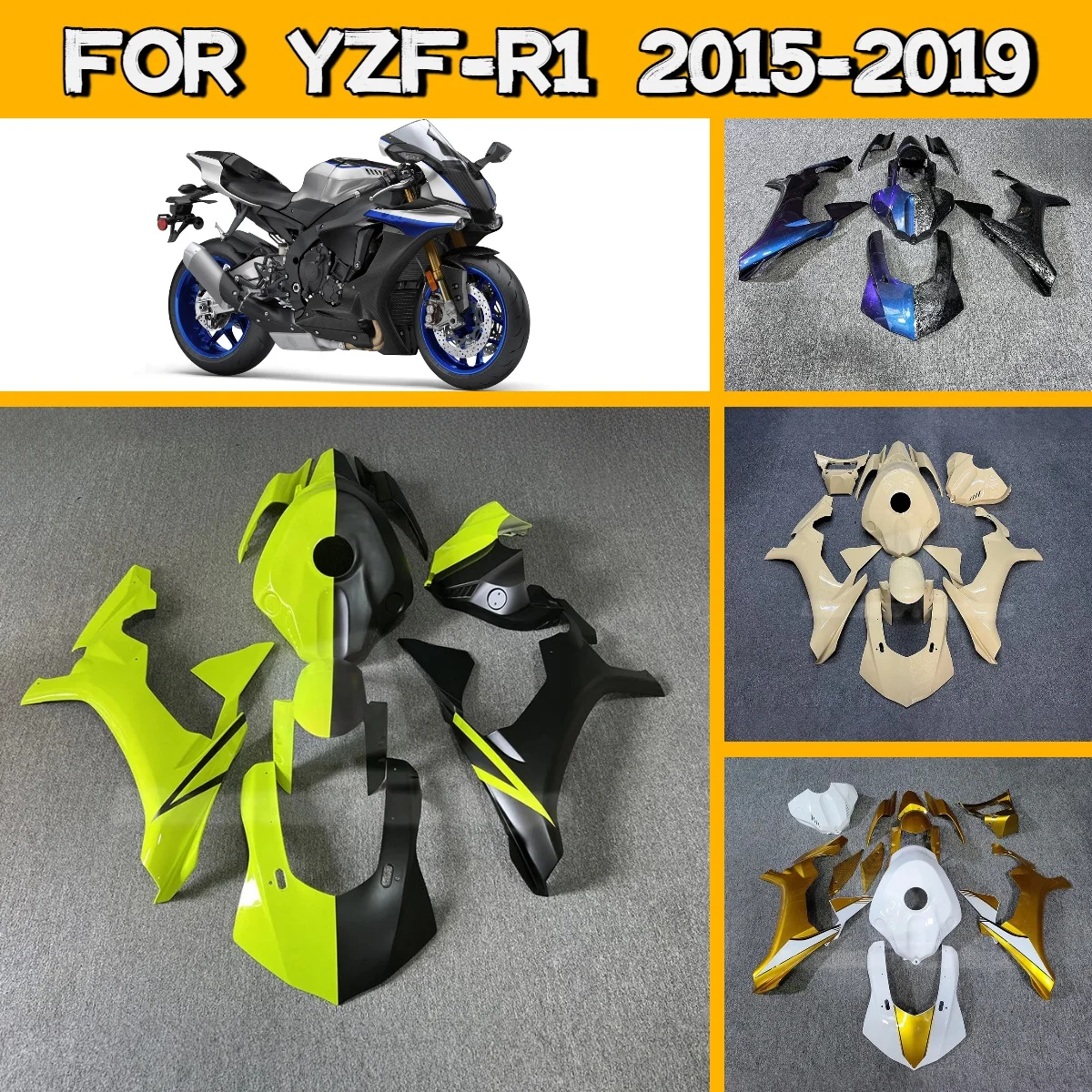 

Высококачественный комплект обтекателей из карбона с покраской для Yamaha YZF R1 2015-2019 годов (полная инжекционная сборка)