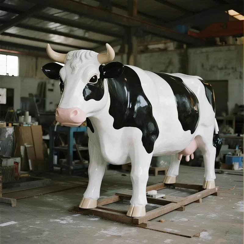

Customizable animal resin crafts, fiberglass base, simulated cow sculpture, various sizes to choose from