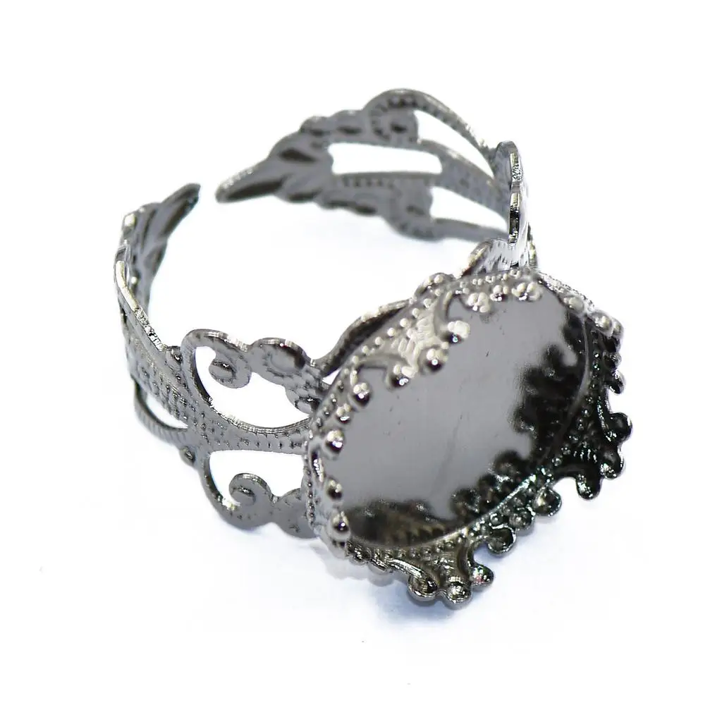 Adjustable Filigree Ring Base for Pendant Charm DIY Jewelry Craft Eco Friendly Copper Findings