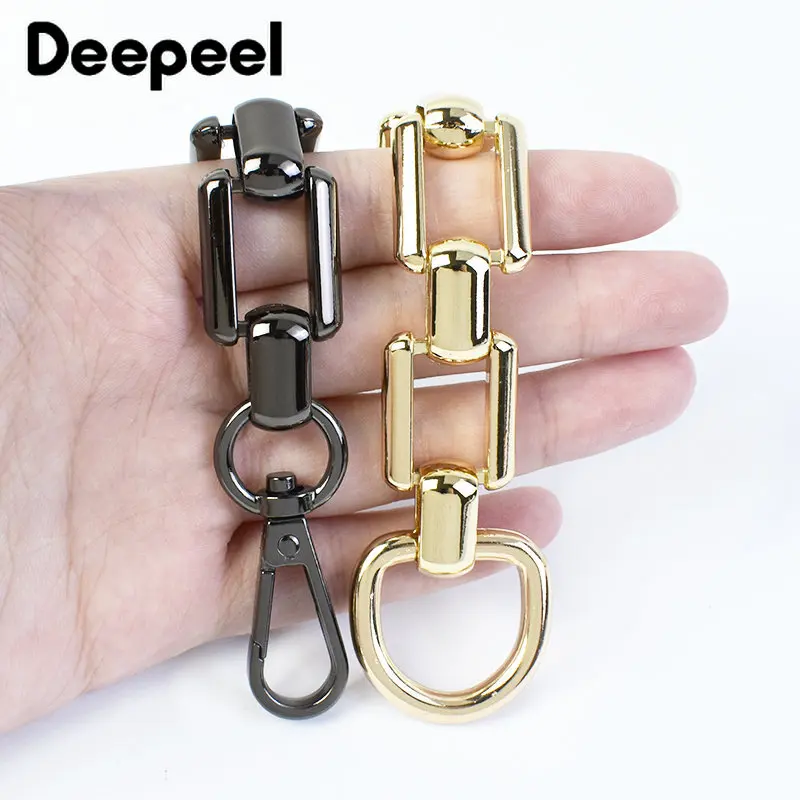 2/5Pcs Deepeel 18cm Metal Chain Bag Shoulder Strap Extension Chains Handles D Ring Adjust Lobster Buckles DIY Hardware Accessory