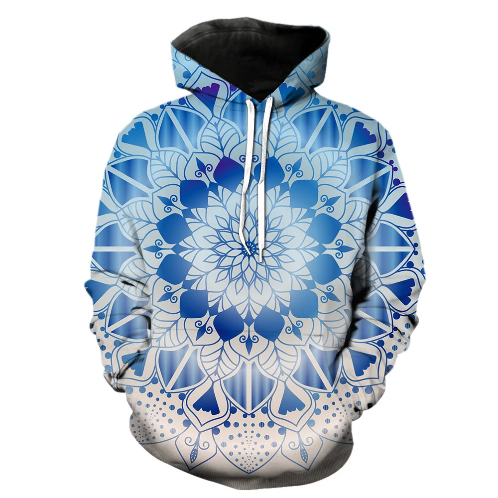 

Mandala Men's Hoodies With Hood Jackets Cool Teens Hip Hop Spring Oversized Long Sleeve Fashion 3D Printed 2022 Hot Sale Casual