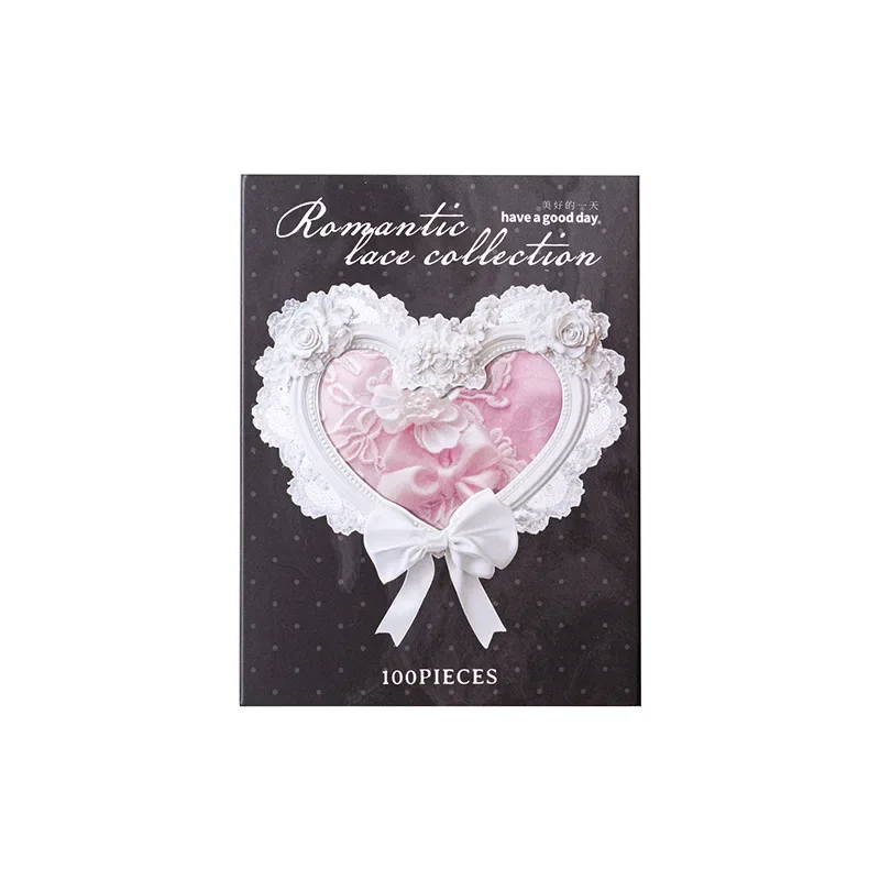 100 Sheets/pack  Romantic Lace Sticker Collection A Dedicated Set with One Cohesive Design for Themed Journaling