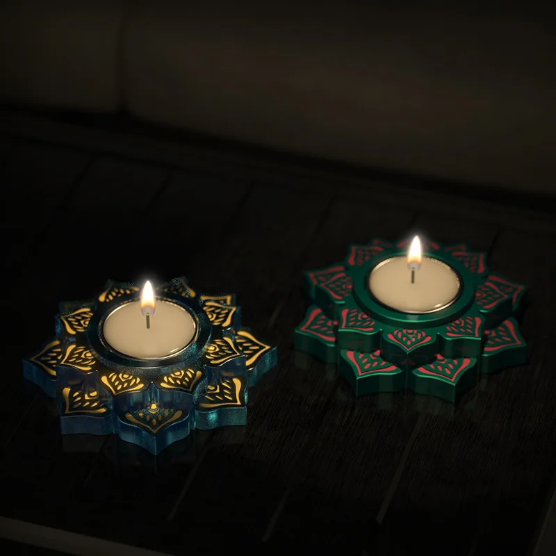 Tempat Lilin Bunga Pola Tidak Teratur Cetakan Silikon Penyimpanan DIY Cetakan Resin Epoksi Kristal