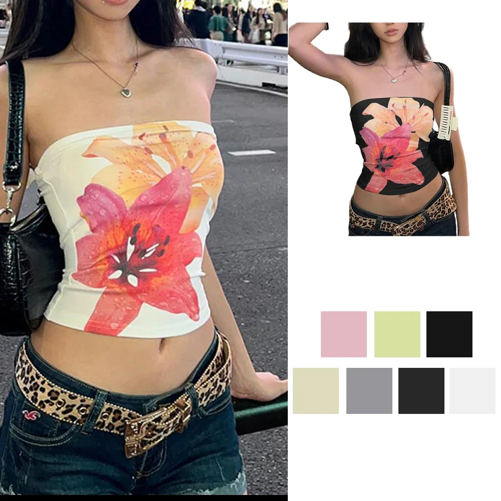 Off Shoulder Tank Strapless Tube Top Daily Wear Vacation Polyester Fabric Regular Length Suitable For All Seasons