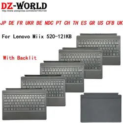 Portable Mini Base Folio Case Backlit Keyboard for Lenovo Miix 520 -12IKB Tablet JP DE FR UKR BE NDC PT CH TH ES GR US CFB UK