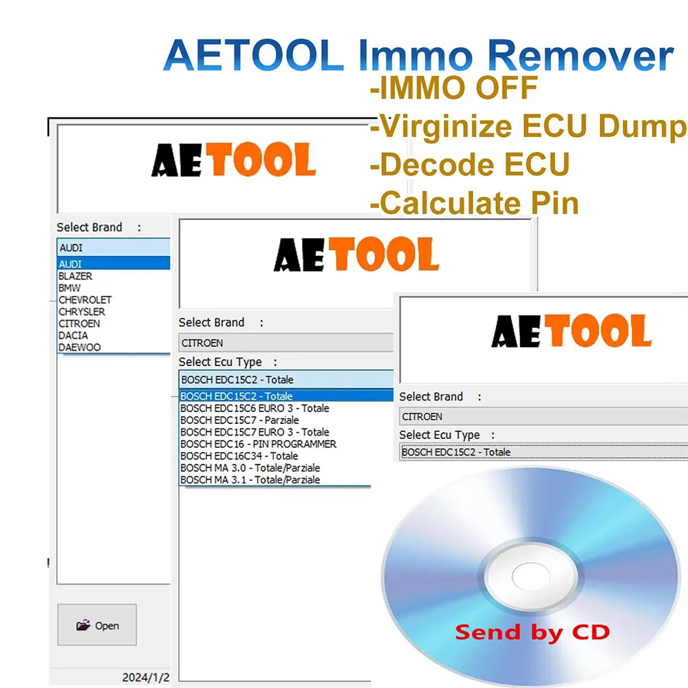 Newest AETOOL IMMO REMOVER V1.3 AETOOL Immo Eeprom Off Software Virginize ECU Dump Decode ECU Calculate PIN Virgin/IMMO Remover