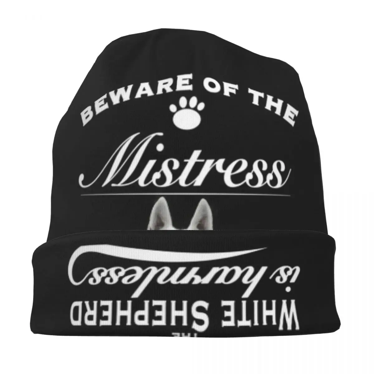 الأبيض الراعي الألماني التي شيرت الأبيض الراعي الألماني الكلب قميص المحملة Skullies قبعة صغيرة قبعة الخريف الدافئة محبوك بونيه قبعات الكبار