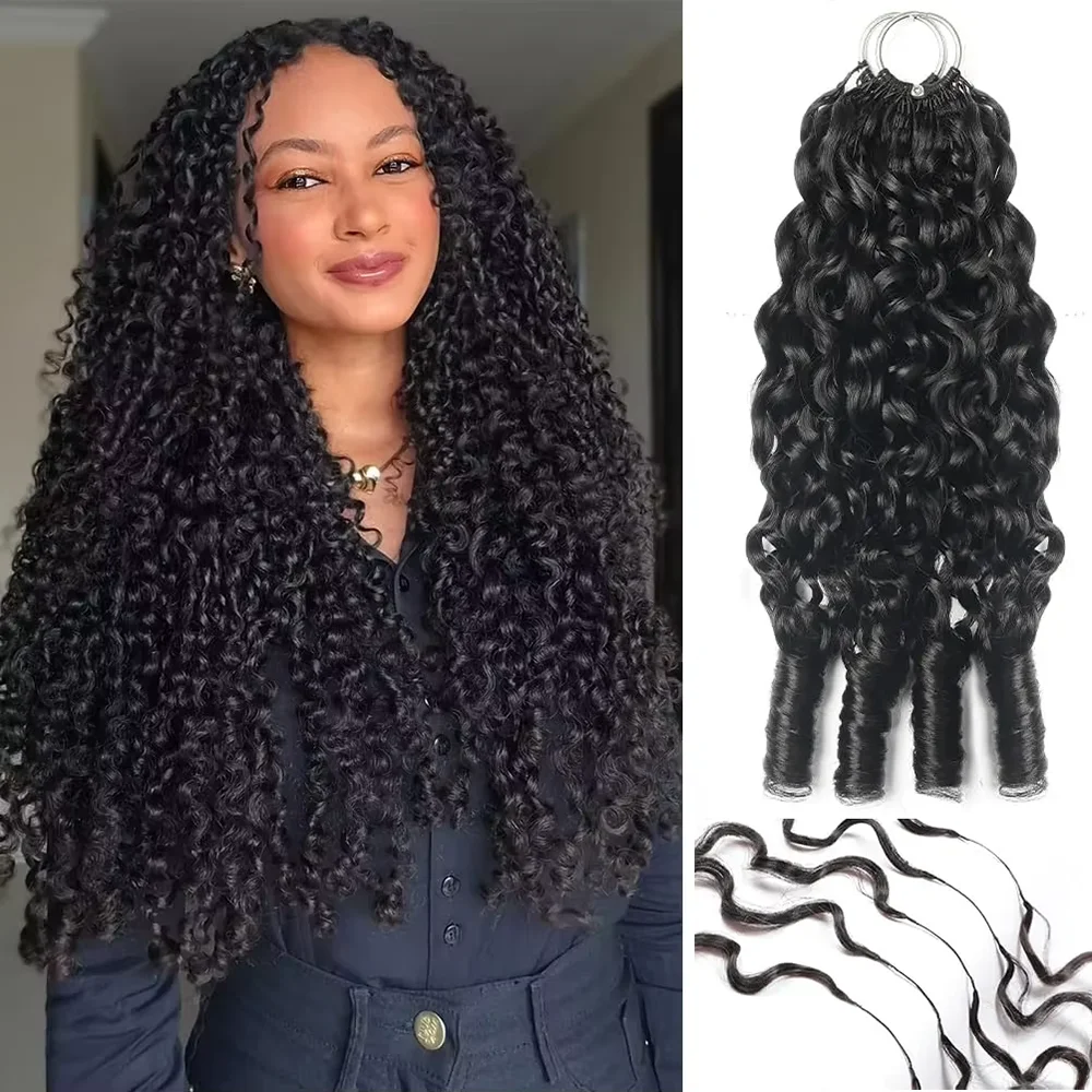 

Бирманские кудрявые волосы для плетения крючком, невидимые бесшовные мягкие кудрявые волосы для наращивания, предварительно разделенные, без трессов