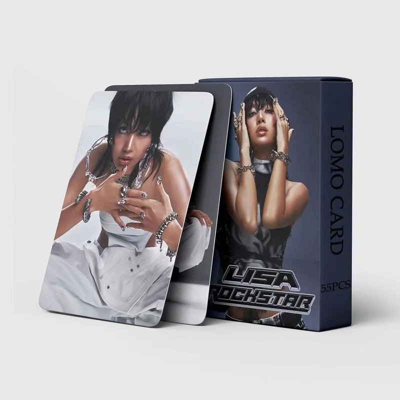 55Pcs/Set Kpop LISA ROCKSTAR Solo Lomo Card New Ablum HD Photo Print Pictures Photocard For Fans Collection Postcards Gifts