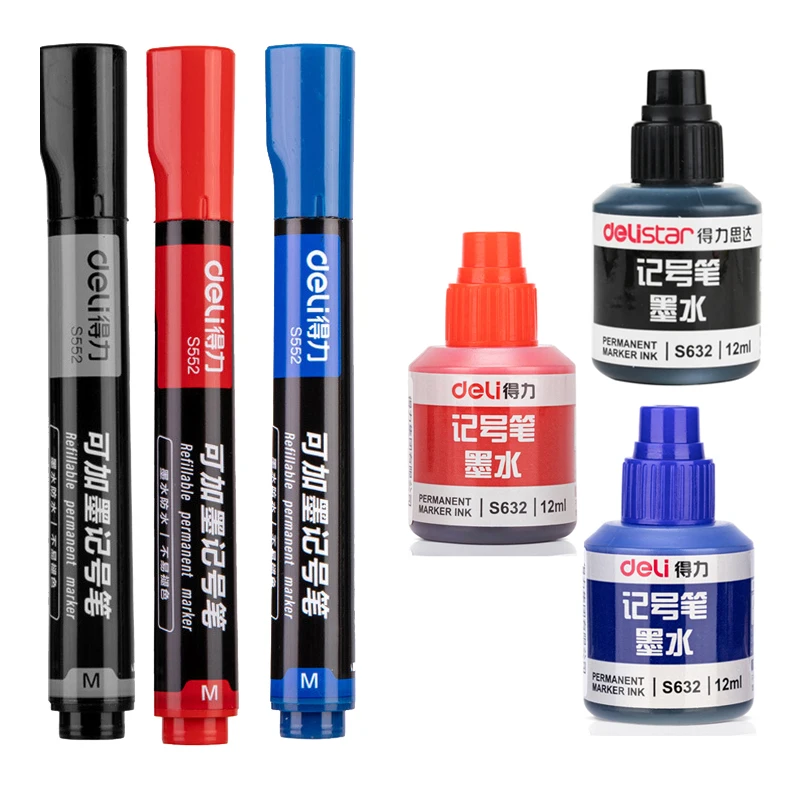 

3 Colors Vivid Quick Dry Non Toxic Refillable Markers for Art - Ideal for Kids Adults School Office Artists