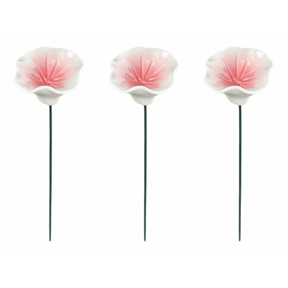 3pcs Flower Shape Bee Watering Station Garden Decoration DIY Insect Drinking Cup Multi-function Ceramic