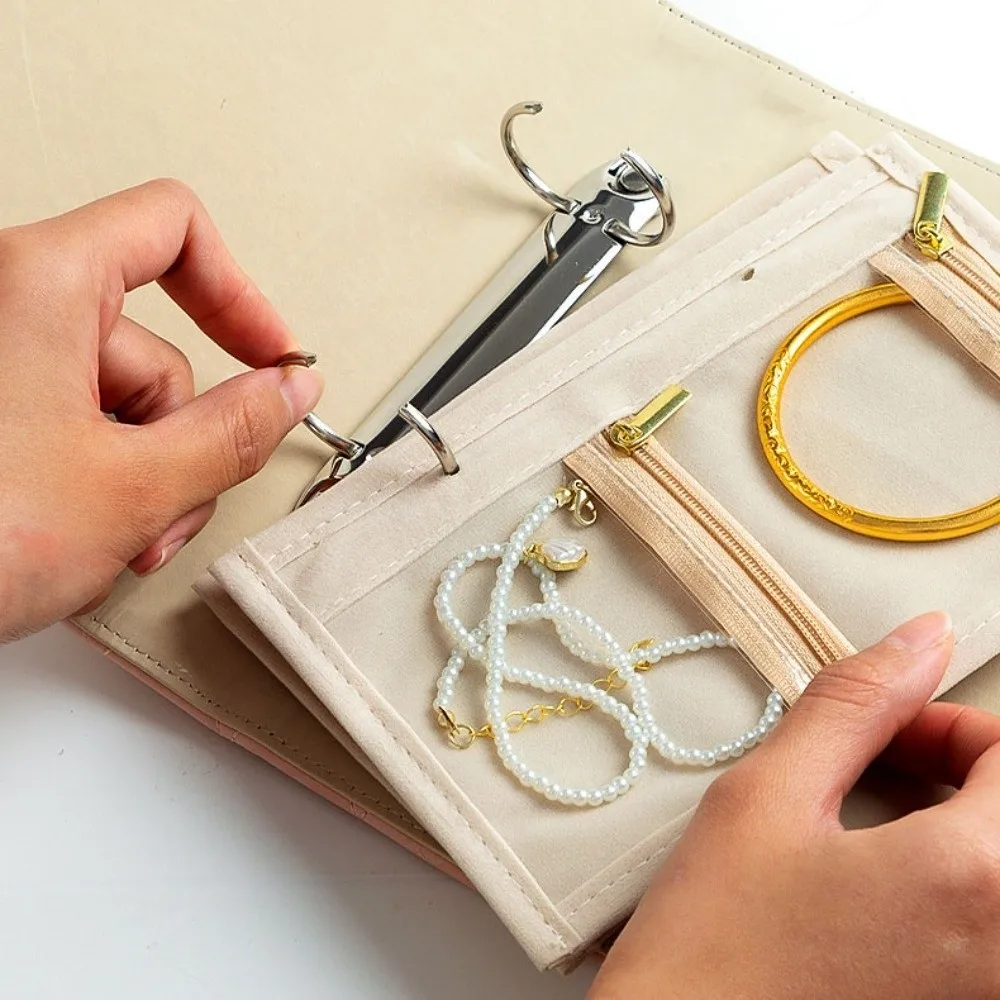 

Leather Jewelry Storage Book Love Heart Waterproof Necklace Binder Transparent Partition Necklace Binder Display Box Gift