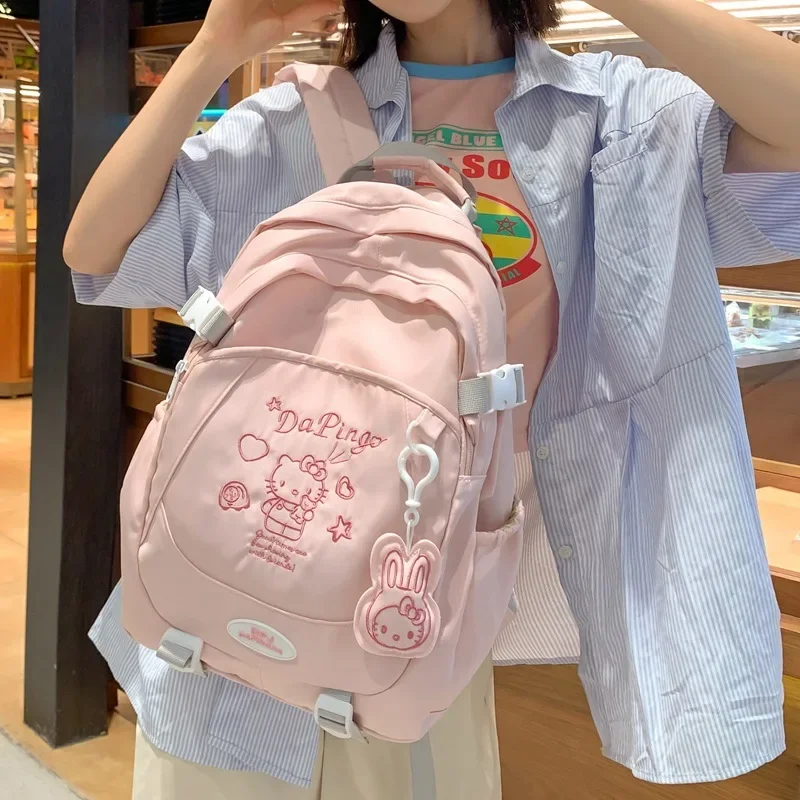 MINISO Sanrio Large Capacity Casual Backpack Cartoon HelloKitty Fashion Trend Travel Bag Girl Gift Multifunctional Waterproof